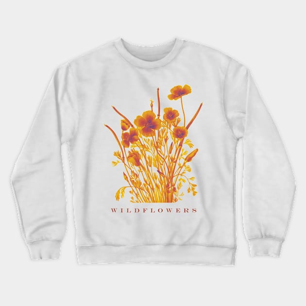 Orange Wildflowers Crewneck Sweatshirt by vintageinspired